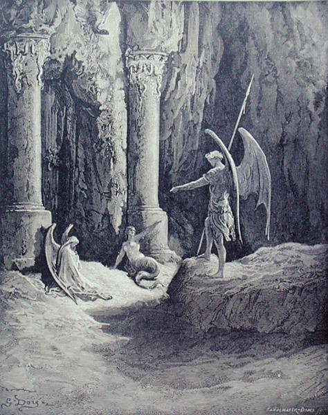 Satan aan de poorten van de hel, uit Boek II van 