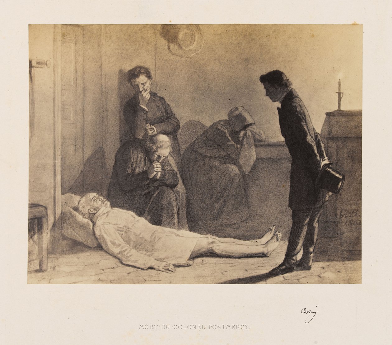 Gustave Brion - Dood van kolonel Pontmercy door Gustave Brion
