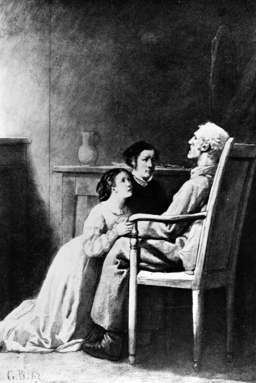 De dood van Jean Valjean, illustratie uit 