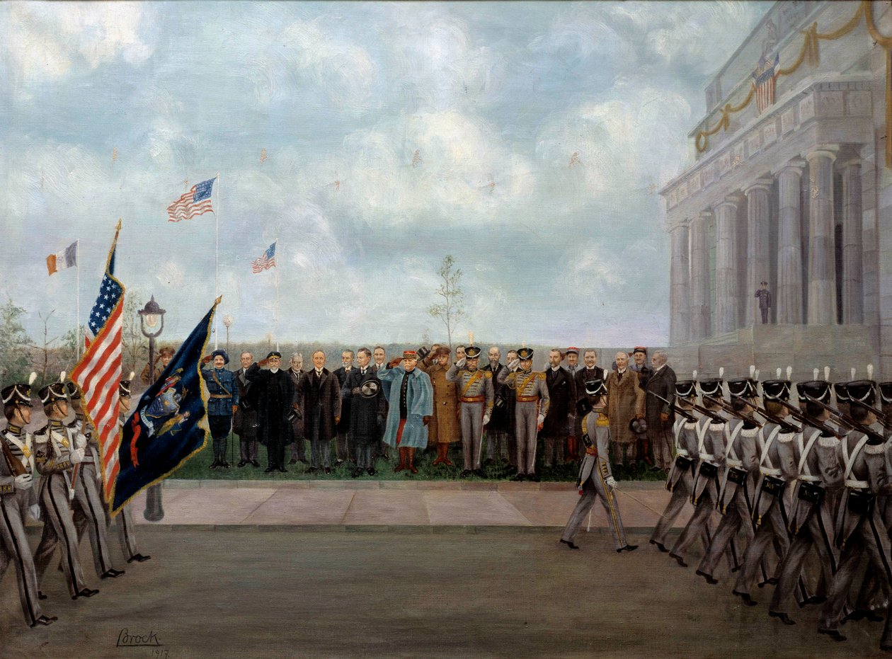 De maarschalk Joffre op missie in Washington door Gustave Brock