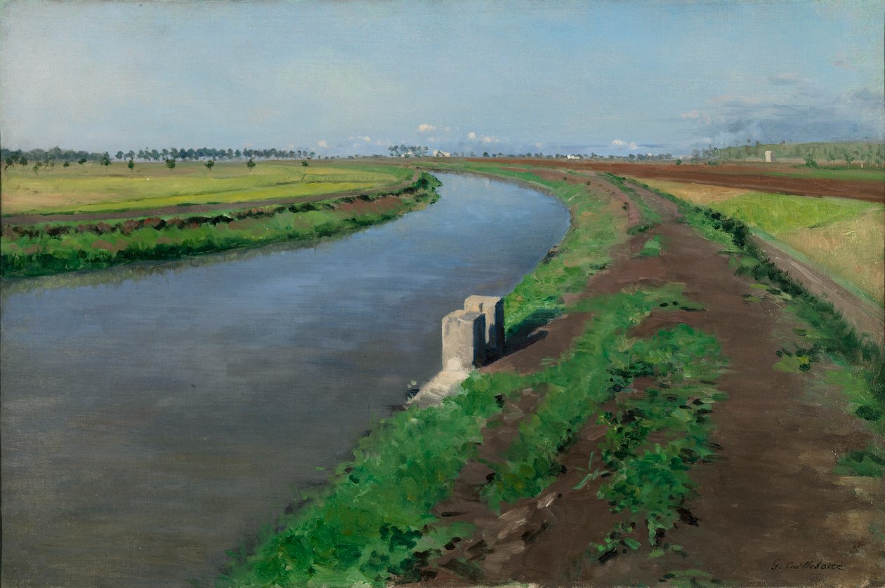 Oevers van een kanaal, bij Napels door Gustave Caillebotte