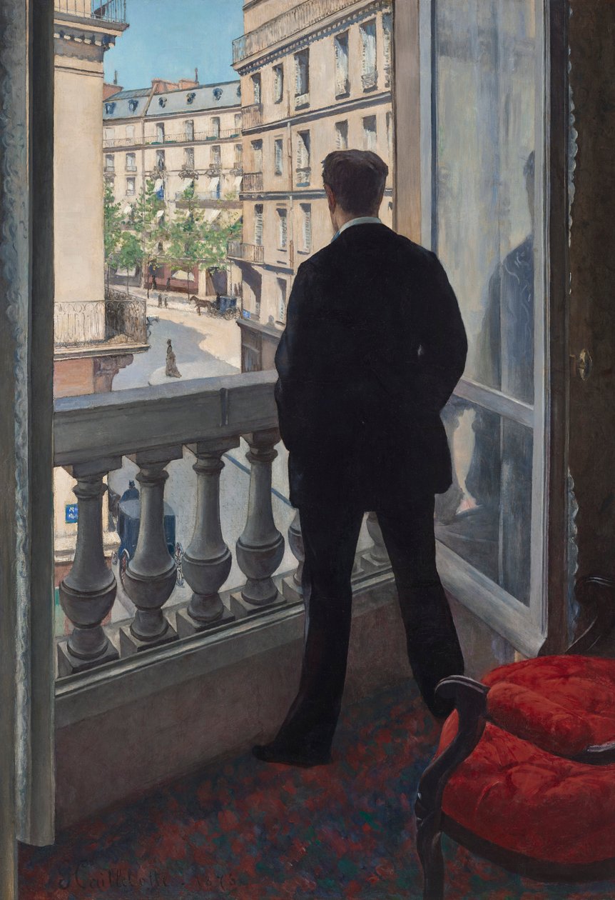 Jonge man bij het raam door Gustave Caillebotte