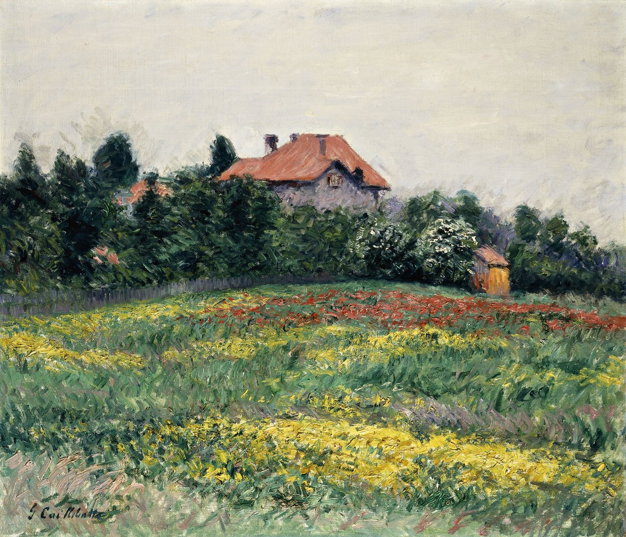 Normandisch landschap, 1884 door Gustave Caillebotte