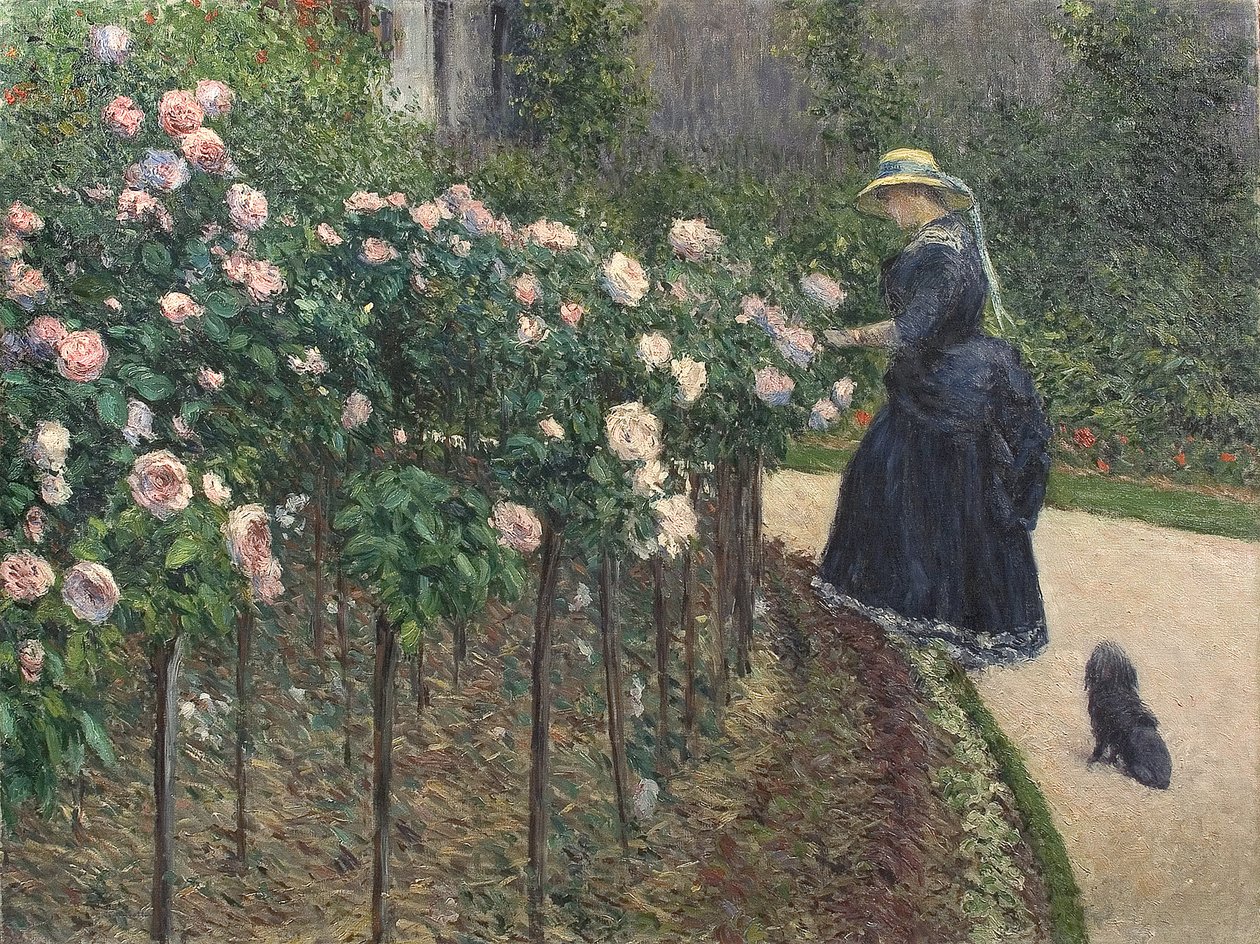 Rozen, tuin in Petit Gennevilliers door Gustave Caillebotte