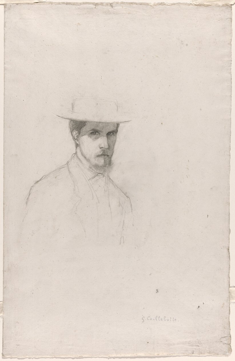Zelfportret met hoed door Gustave Caillebotte