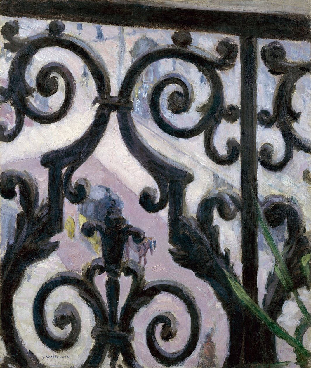 Vue depuis le balcon - Uitzicht vanaf een balkon - Schilderij van Gustave Caillebotte (1848-1894) door Gustave Caillebotte