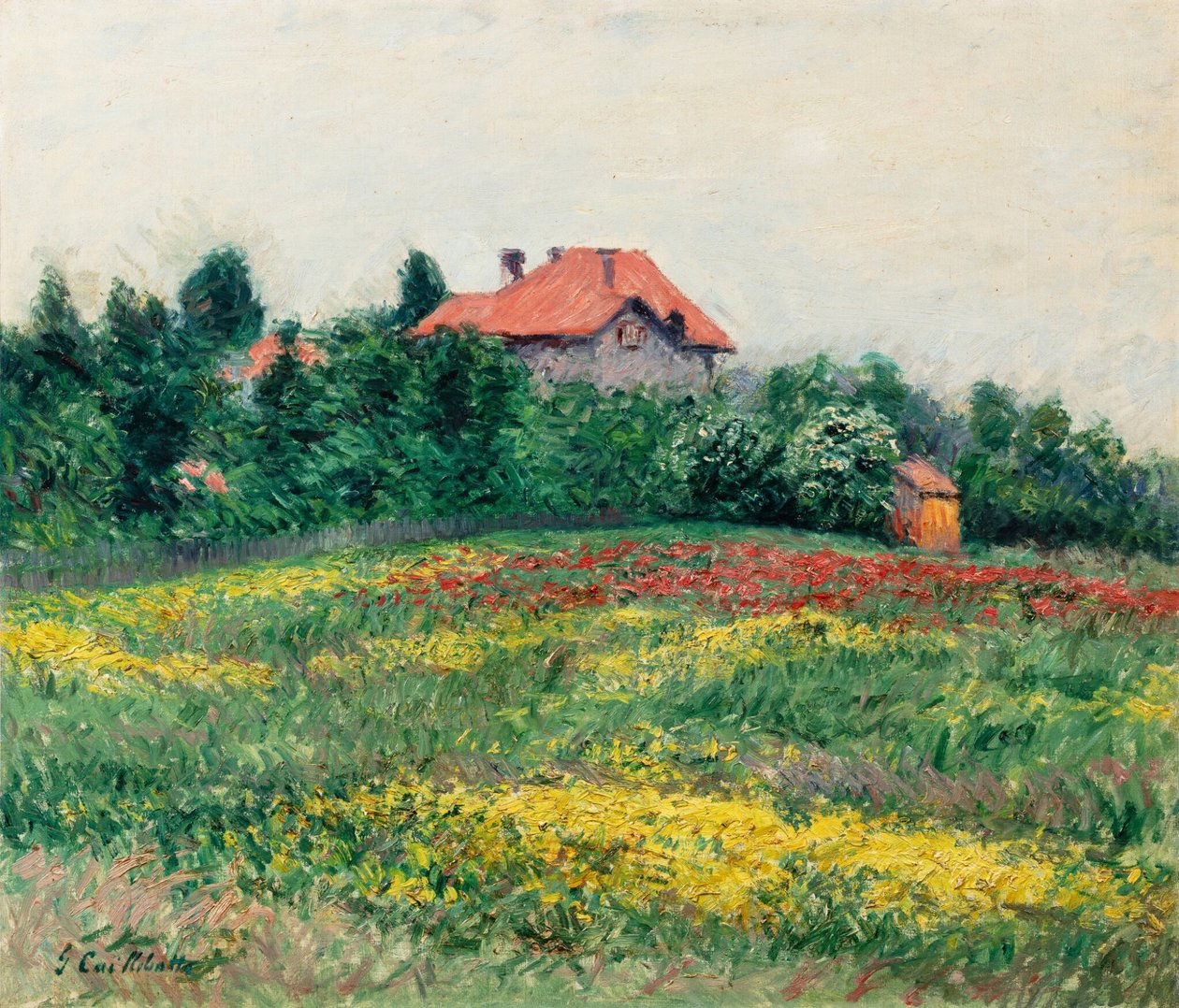Wilde tuin bij Petit Gennevilliers door Gustave Caillebotte
