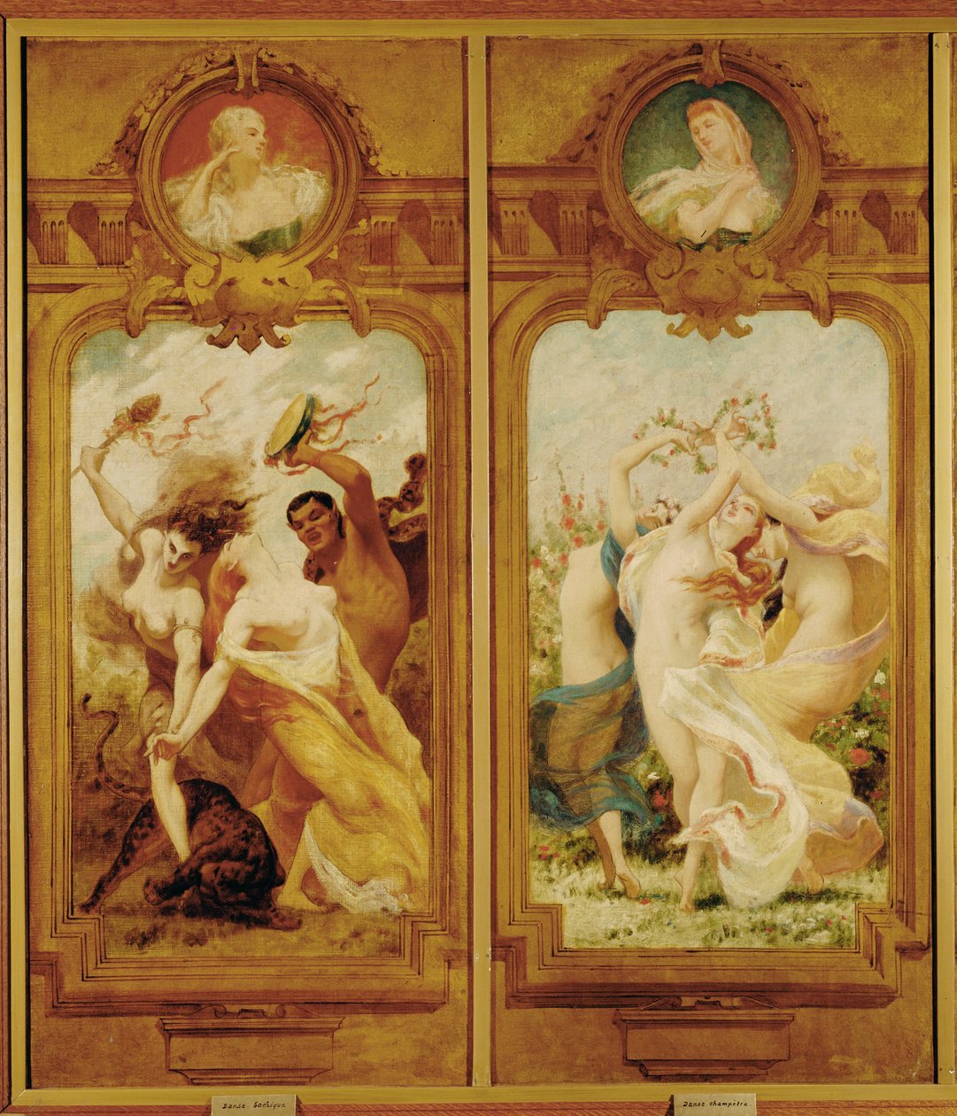 De Foyer de la Danse heeft vier muurschilderingen van Boulanger met een Danse Bachique, Bacchanalia, en een danse champetre, een plattelandsdans ... (muurschildering) door Gustave Clarence Rodolphe Boulanger