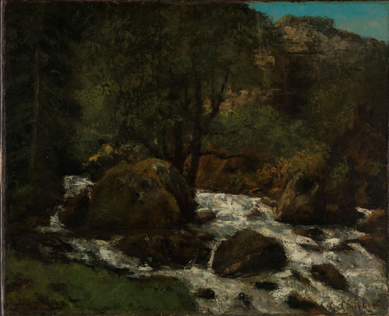 Een beekje in het bos, Jura door Gustave Courbet