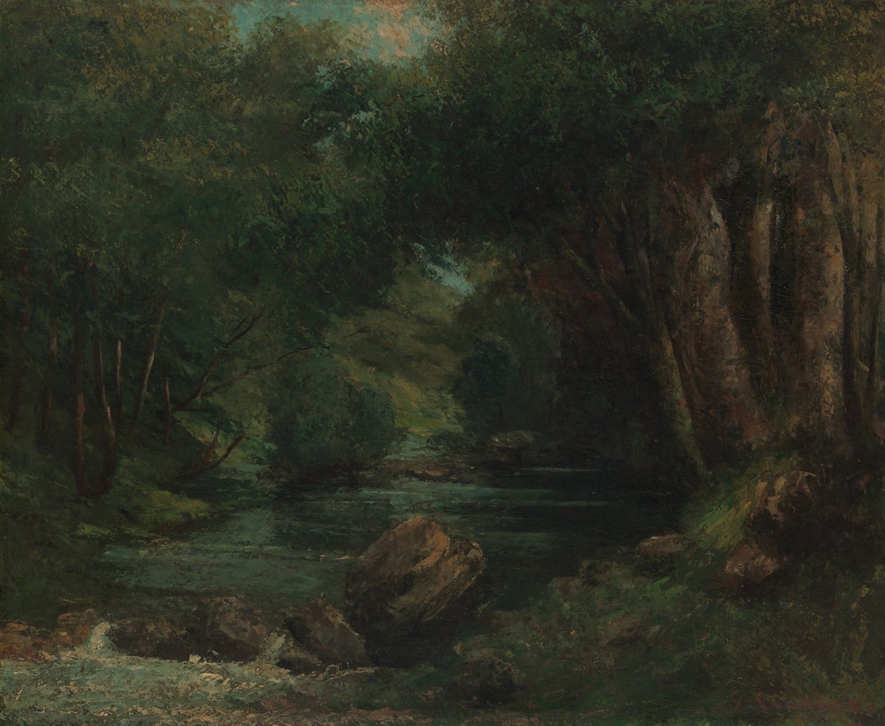 Een beek in het bos, ca. 1868-77 door Gustave Courbet