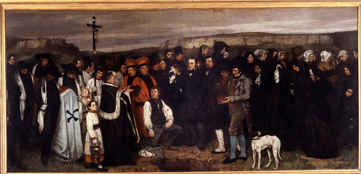 Een begrafenis in Ornans door Gustave Courbet