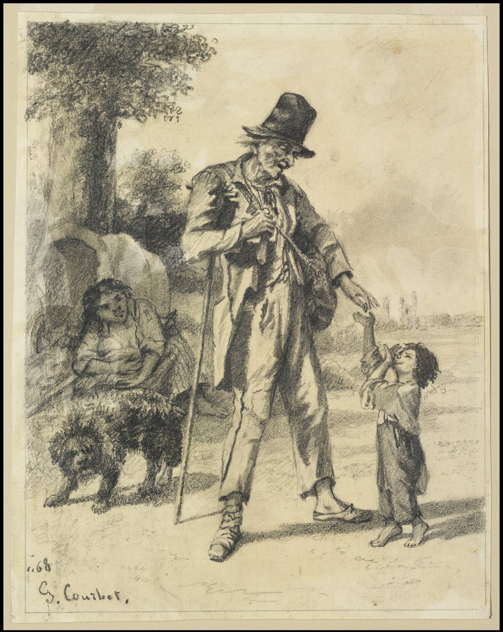 Aalmoezen van een Bedelaar in Ornans, 1868 door Gustave Courbet
