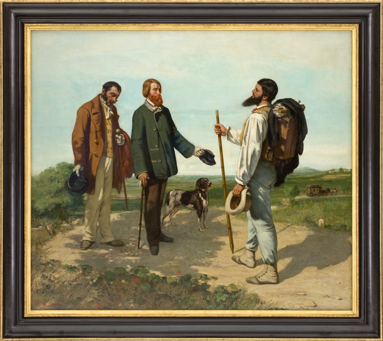 Frans: La Rencontre, ou Bonjour Monsieur Courbet De ontmoeting, of Bonjour, Monsieur Courbet! door Gustave Courbet