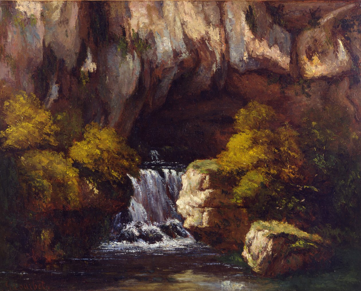 Grotte aan de Loue door Gustave Courbet