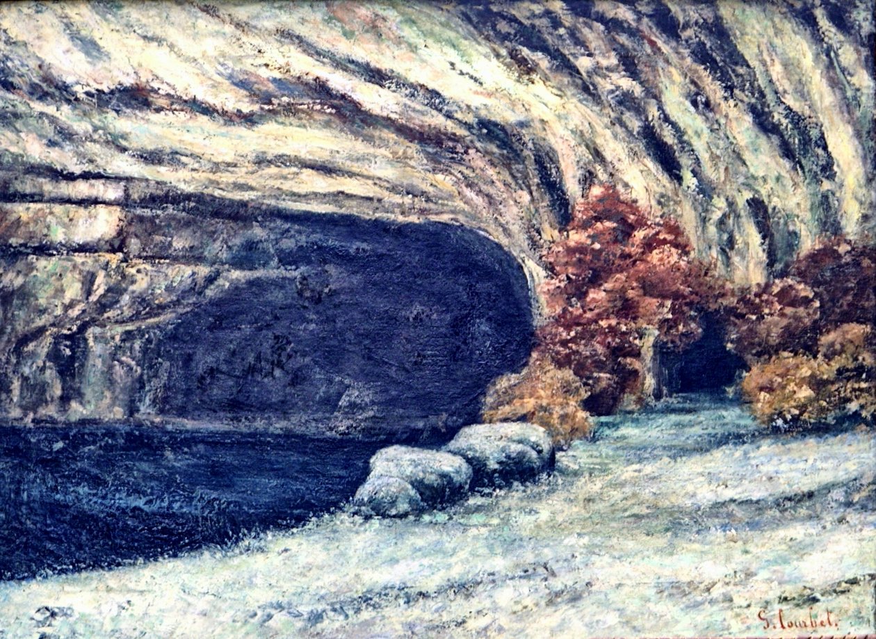 Besneeuwde grot van Loue door Gustave Courbet