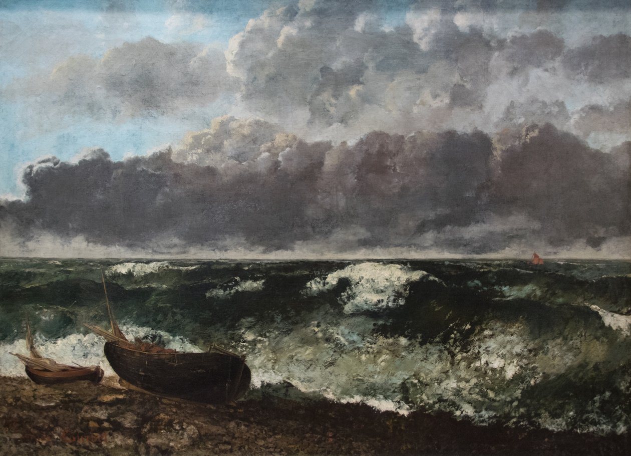 De stormachtige zee door Gustave Courbet