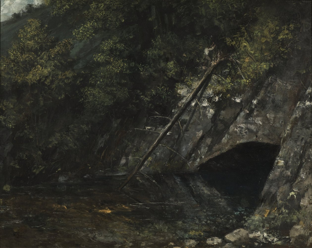 Landschap van La Source Bleue door Gustave Courbet