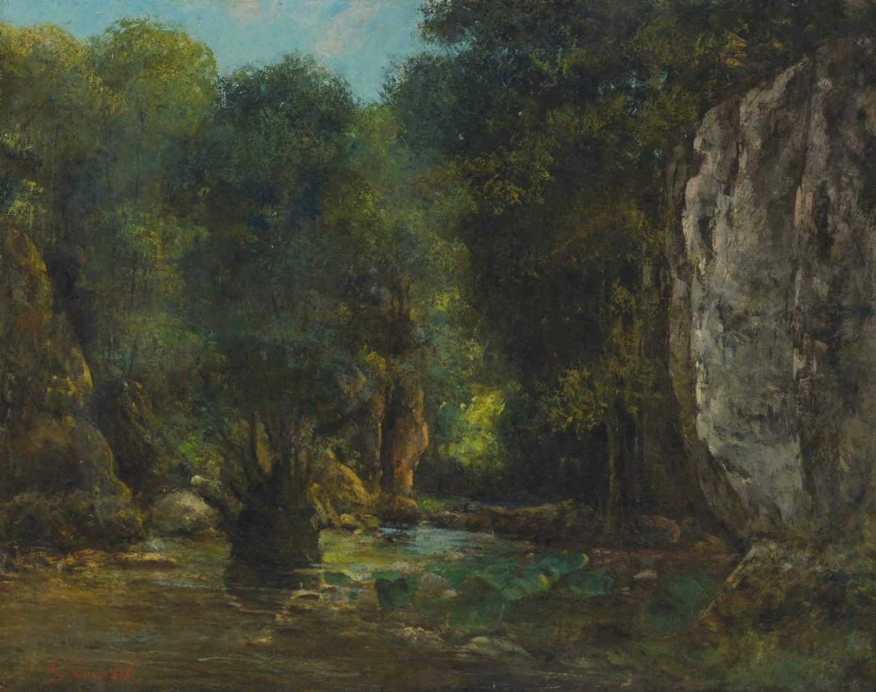 Le Puits Noir (de kloven van Loue) door Gustave Courbet