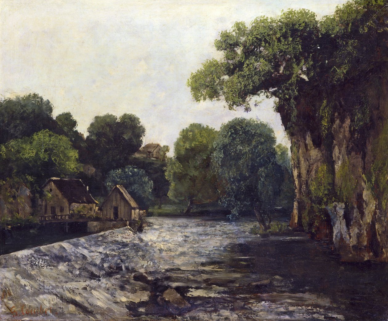 De sluis van de Loue door Gustave Courbet