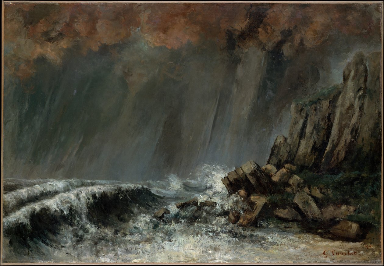 Marine: De waterhoos door Gustave Courbet