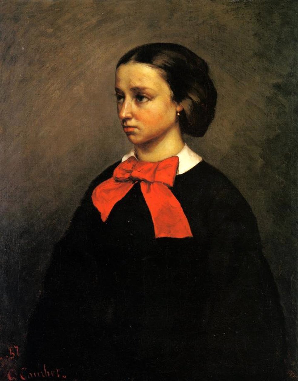 Portret van Madame Jacquet door Gustave Courbet