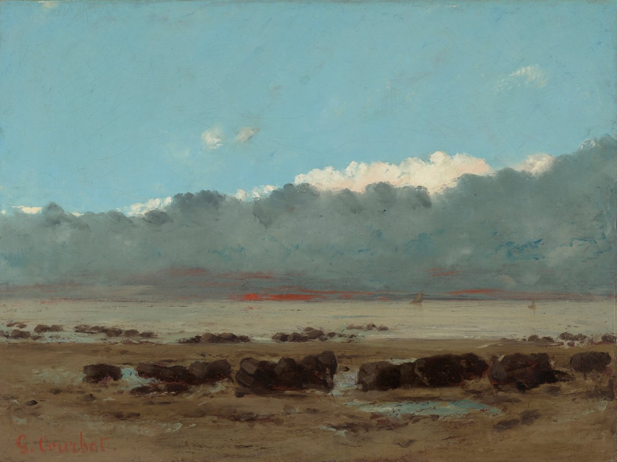 Zwarte Rotsen bij Trouville door Gustave Courbet
