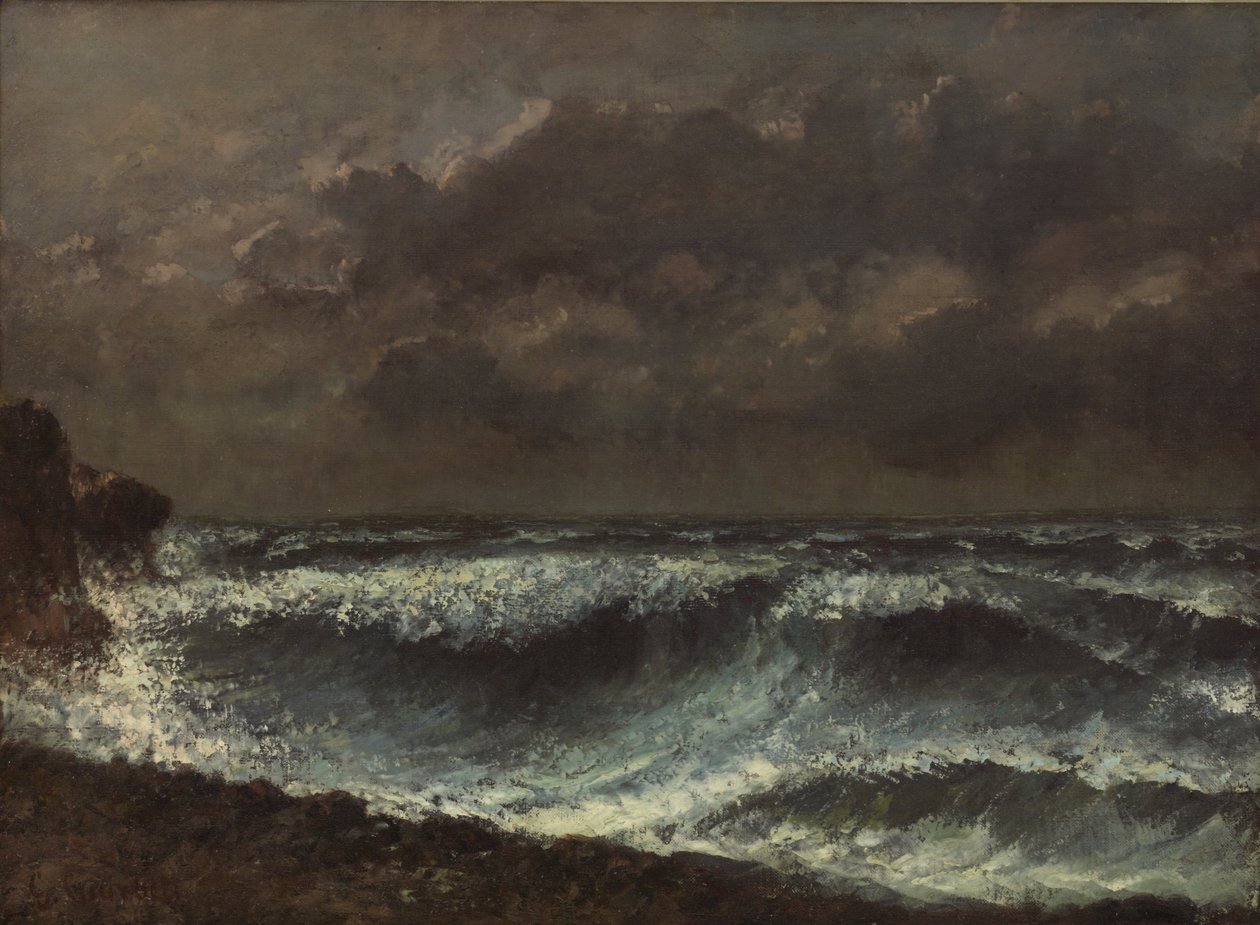 Storm in het verschiet door Gustave Courbet
