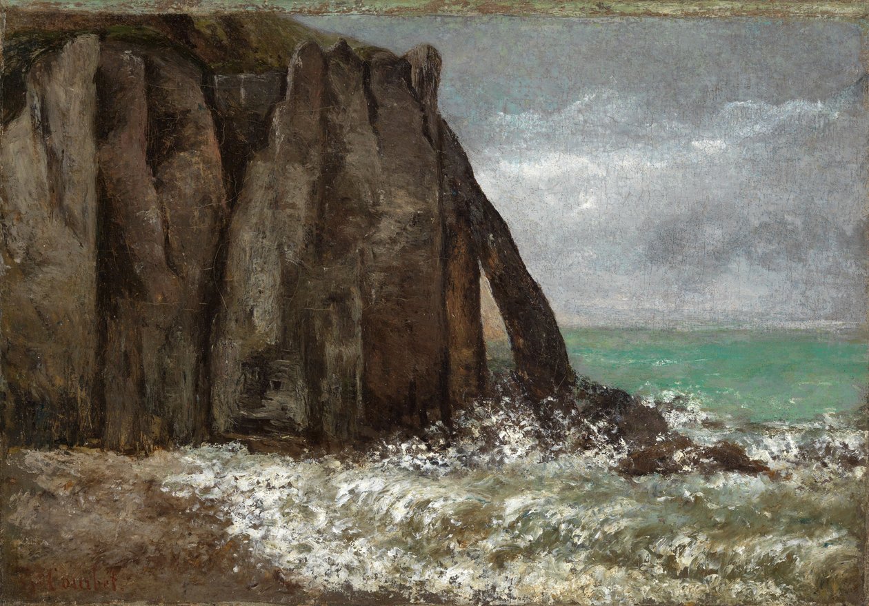 Strand van Étretat door Gustave Courbet