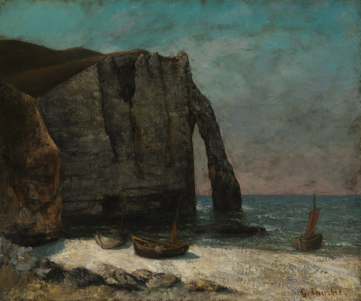 De klif bij Étretat door Gustave Courbet