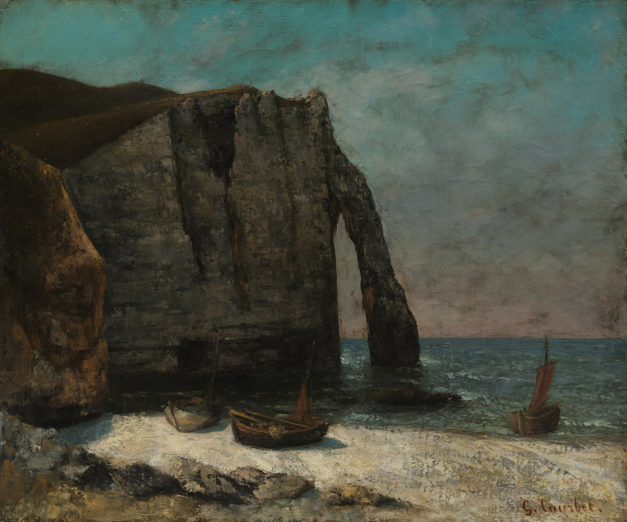 De Klif bij Étretat, na 1872 door Gustave Courbet