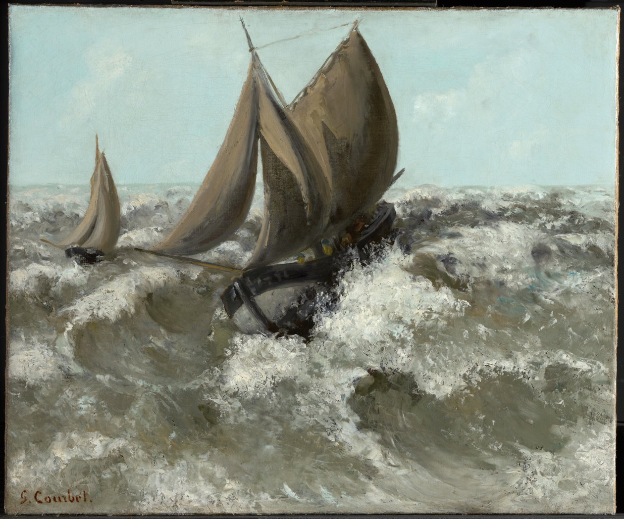 De zeilboot (Zeegezicht) door Gustave Courbet