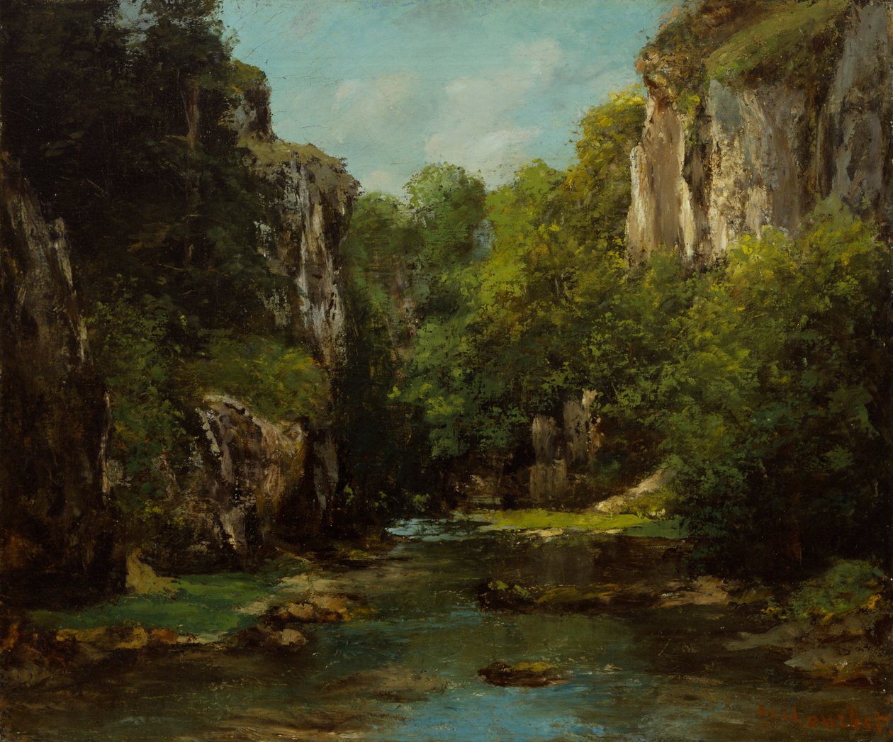 De stroom van de Zwarte Bron door Gustave Courbet