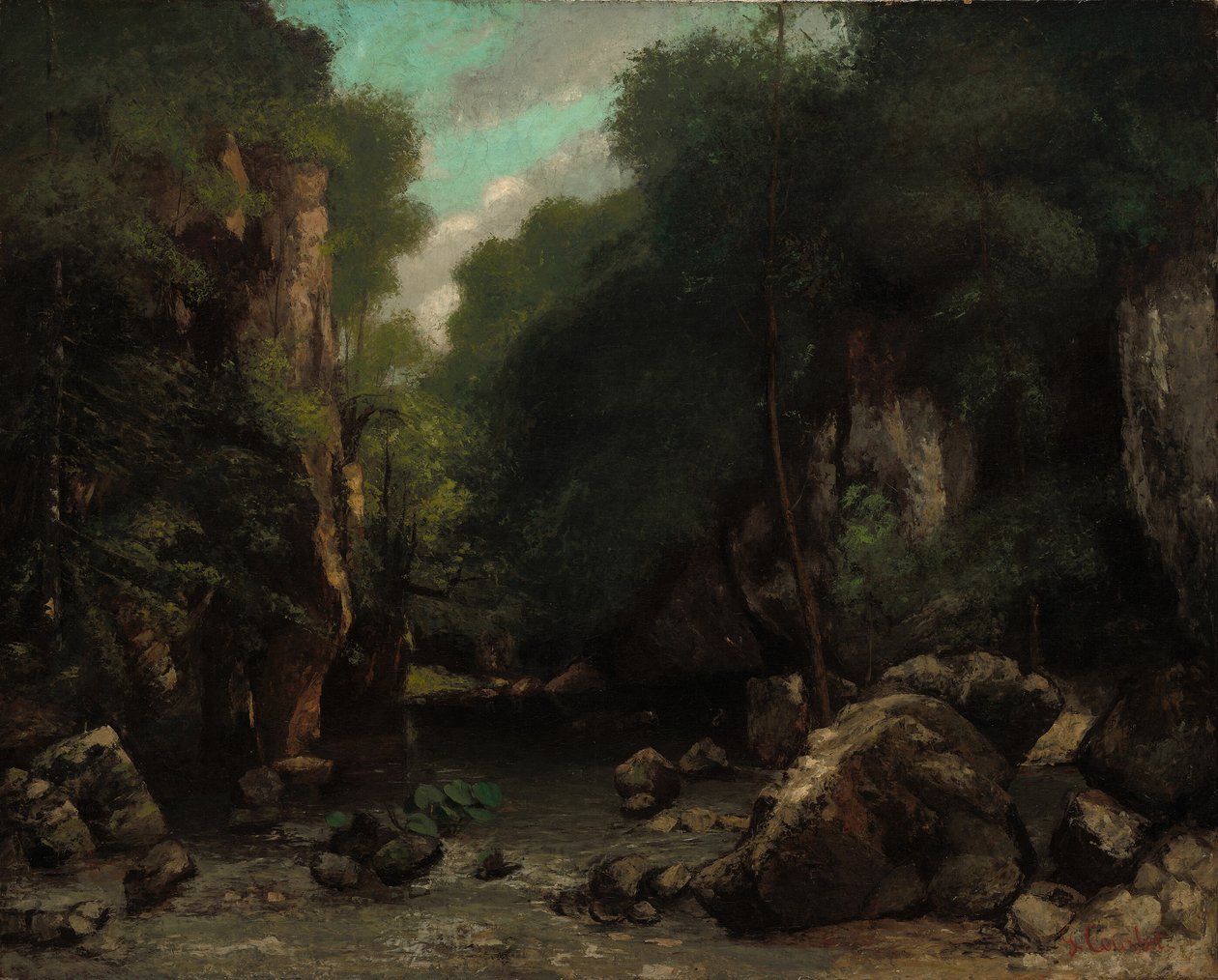 De vallei van Puits-Noir door Gustave Courbet