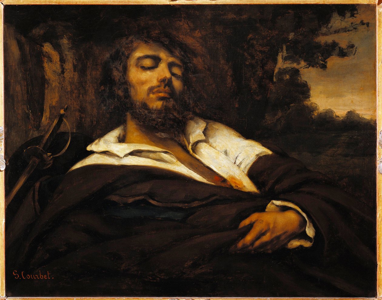 Zelfportret van de schilder (gewond) door Gustave Courbet