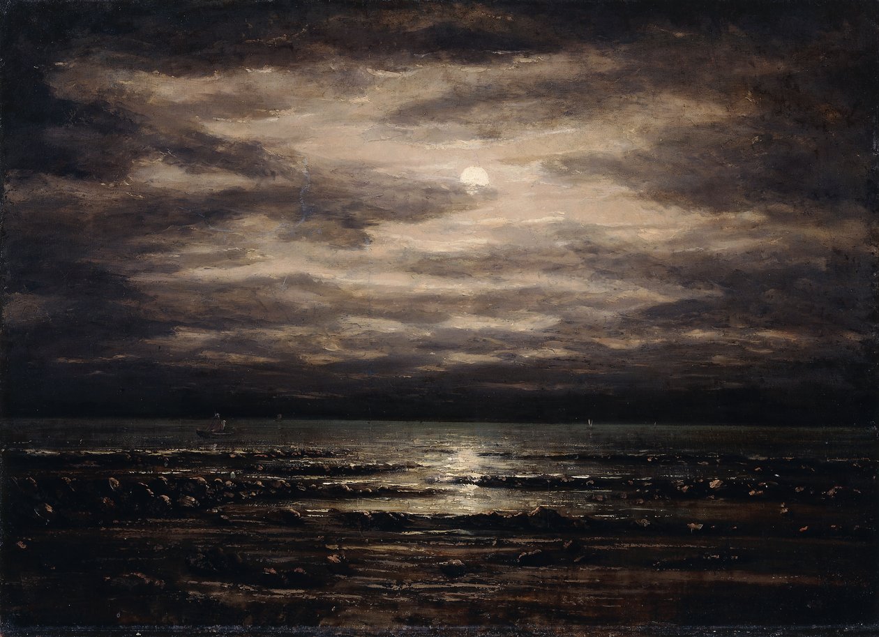 Schemering op het Meer van Genève in Bon Port door Gustave Courbet