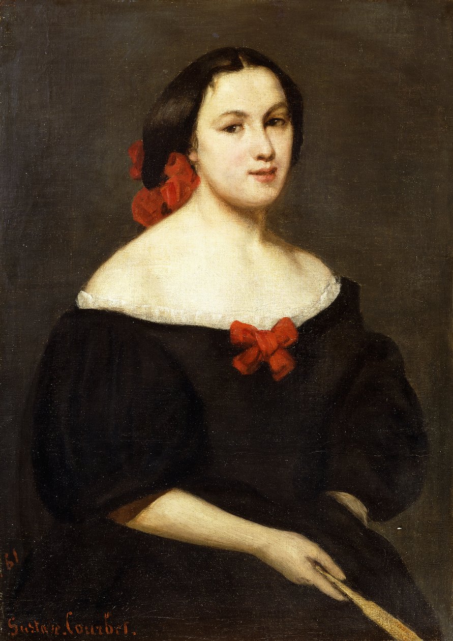 Vrouw met een waaier, 1861 door Gustave Courbet