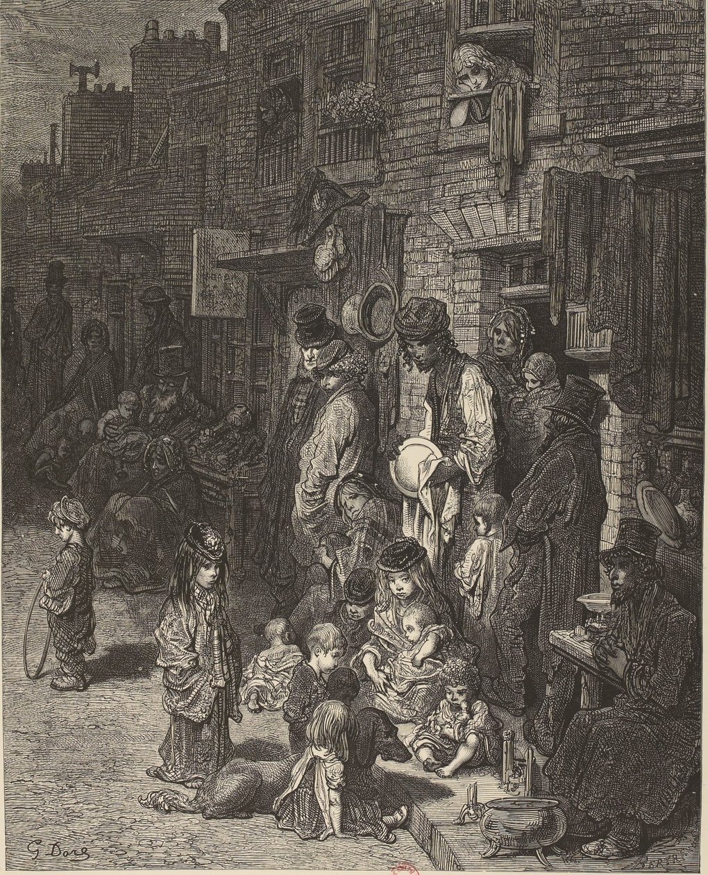 Gustave Doré - Wentworth Street Whitechapel - Londen, een pelgrimstocht door Gustave Dore