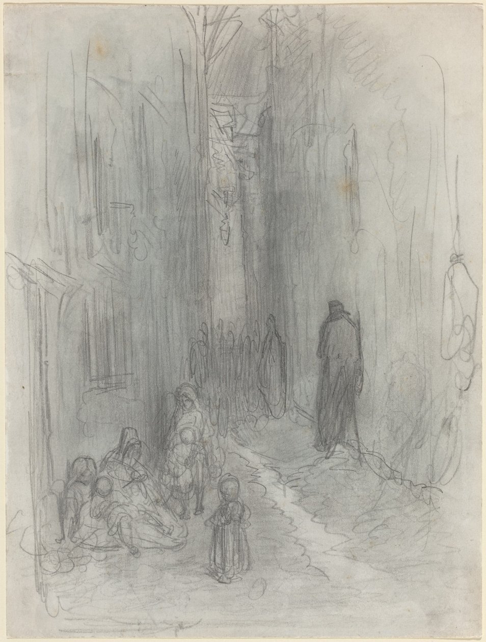 Een achterafstraatje in Londen door Gustave Dore
