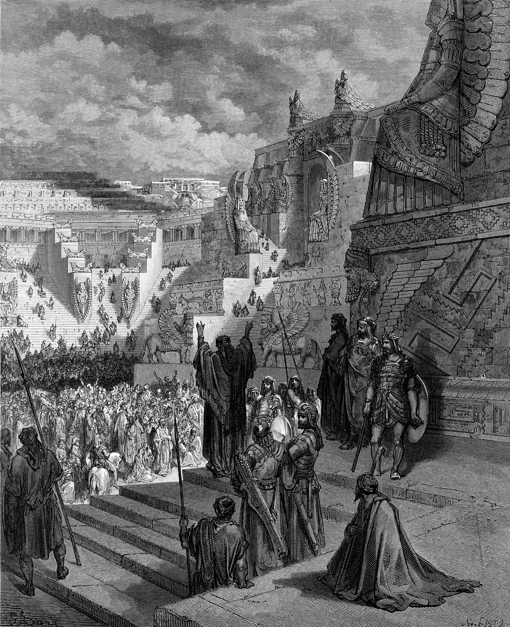 Artaxerxes geeft de Joden vrijheid - Bijbel door Gustave Dore