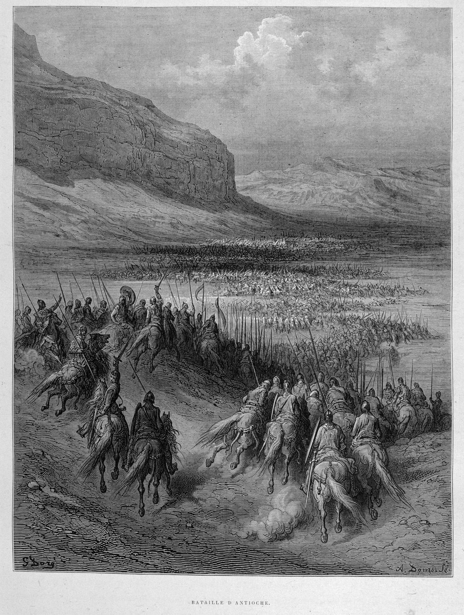 Slag om Antiochië tijdens de eerste kruistocht door Gustave Doré door Gustave Dore