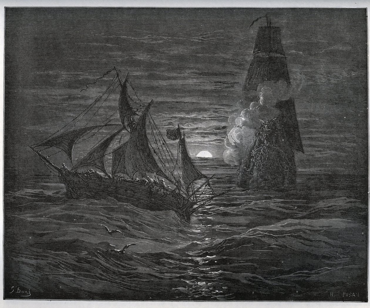 Gevangen verhaal. De Spaanse ontsnappingsboot wordt aangevallen door een Frans schip uit 