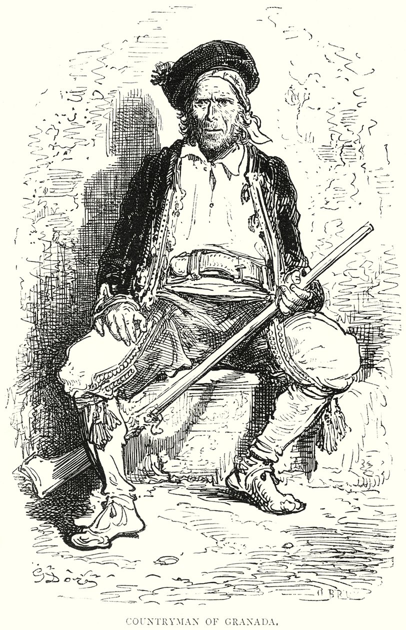 Landgenoot van Granada (gravure) door Gustave Dore