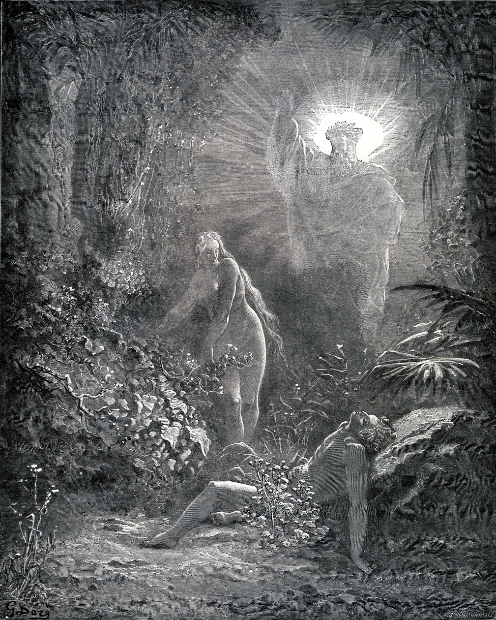 Schepping van Eva door Gustave Dore