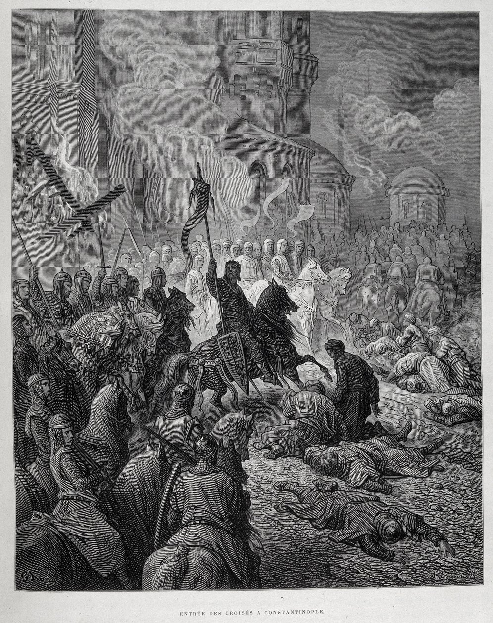 Intocht van de Kruisvaarders in Constantinopel tijdens de Vierde Kruistocht door Gustave Doré door Gustave Dore