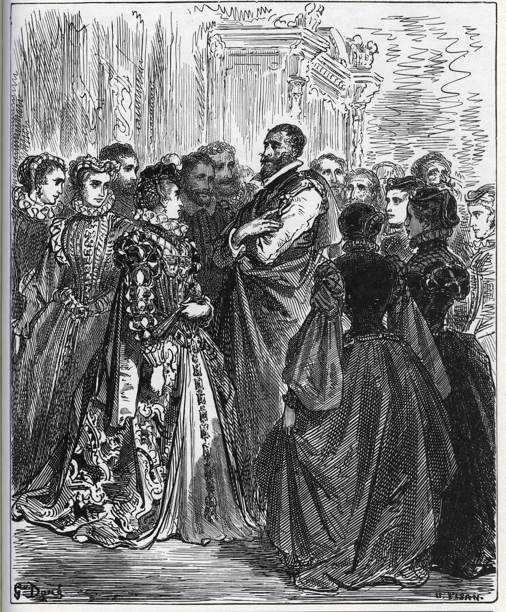 Avond georganiseerd door Don Antonio - uit "Don Quichot van La Mancha" van Miguel Cervantes door Gustave Dore