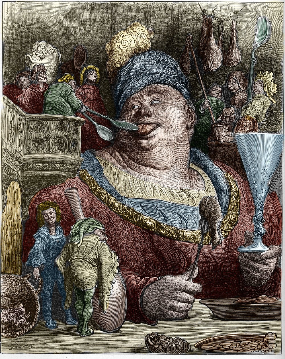 Gargantua, personage uit de romans van François Rabelais (1494-1553), Franse schrijver. Illustratie door Gustave Doré (1832-1883) door Gustave Dore