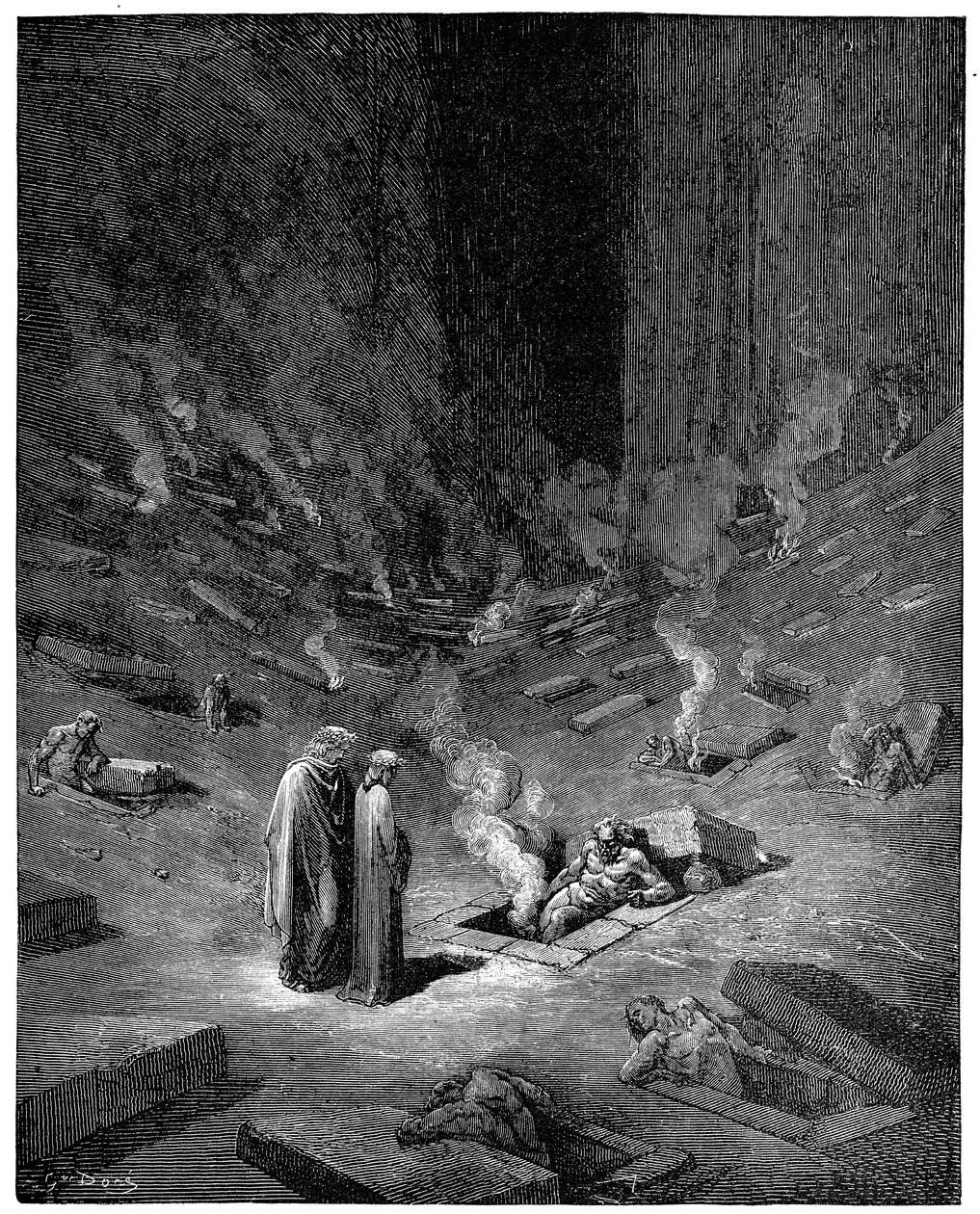 Hel: de stad Dis, Romeinse god van de onderwereld, 1863 door Gustave Dore