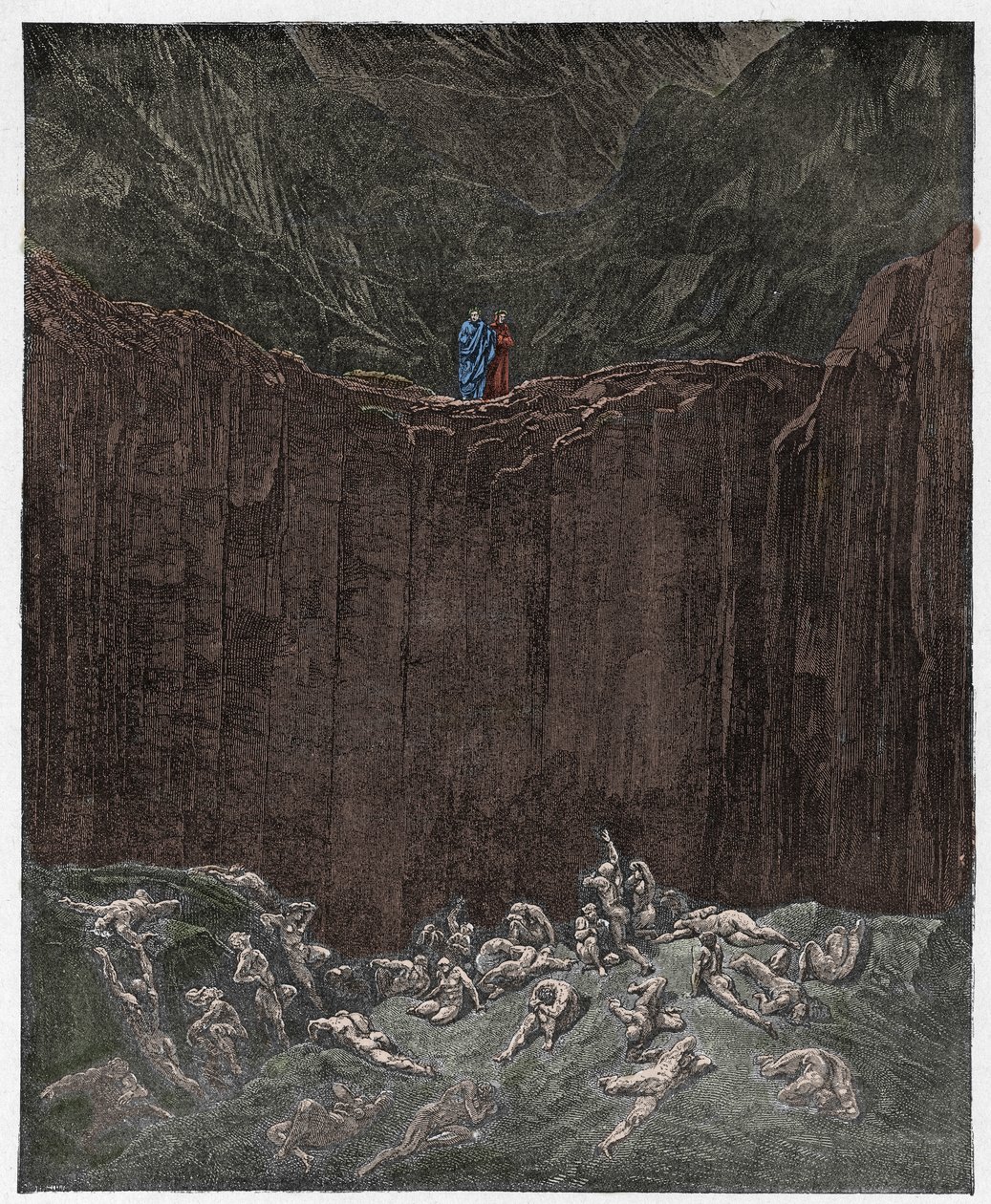 Inferno, Canto 29: De vervalsers gekweld in de vallei, illustratie uit "De Goddelijke Komedie" door Dante Alighieri, 1885 door Gustave Dore