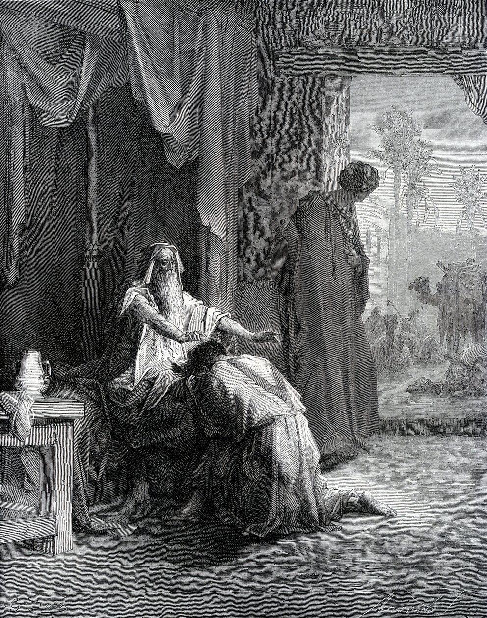 Isaak zegent Jakob door Gustave Dore