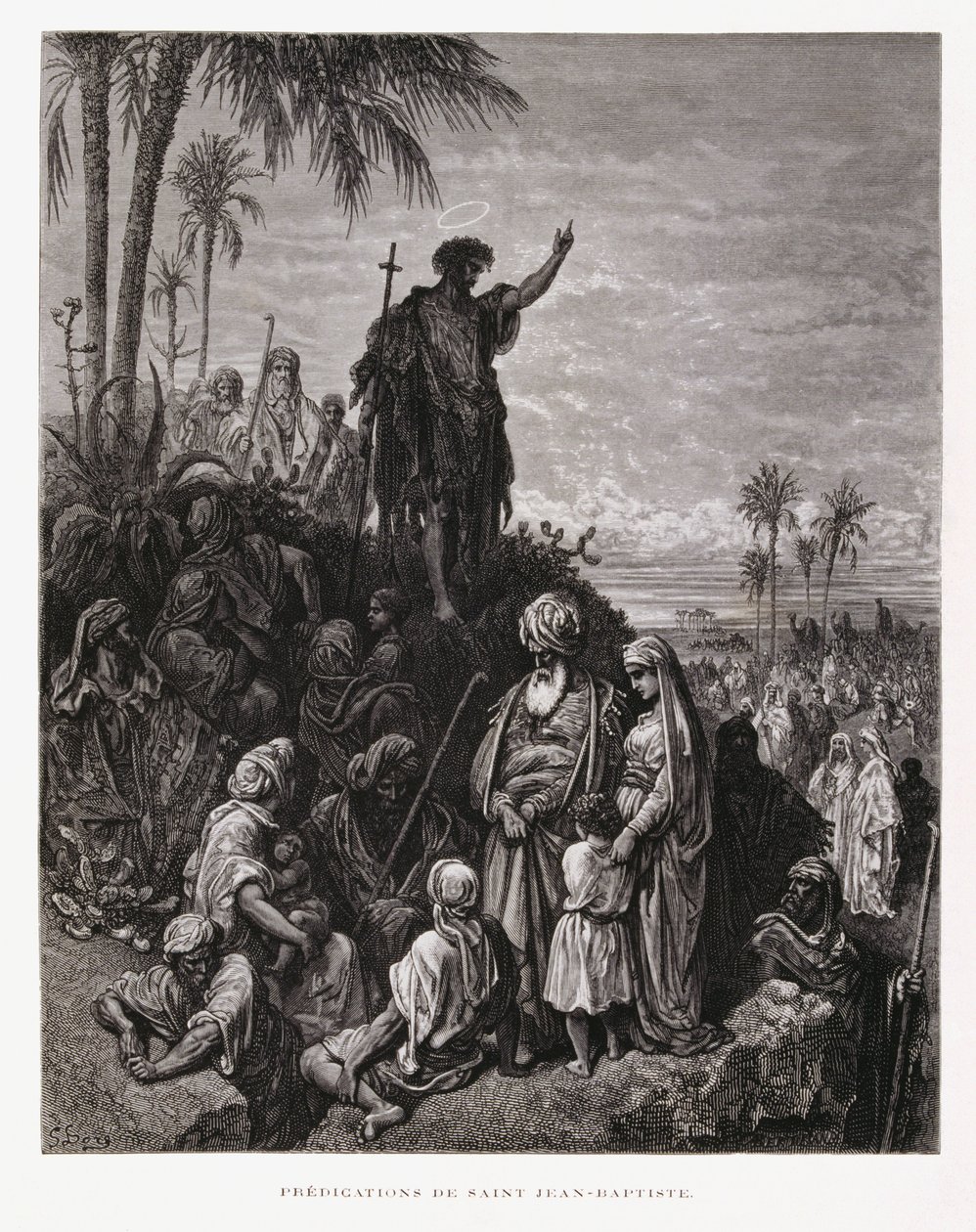 Johannes de Doper predikt, Illustratie uit de Dore Bijbel door Gustave Dore